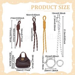 4Pcs 4 Styles PU Leather/Nylon Braided Cord Tassel Bag Embellishments&nbsp;PURS-PH0001-37