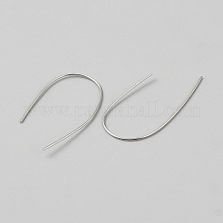 スターリングシルバーのイヤーワイヤー  プラチナ  39x21x0.9mm&nbsp;STER-WH0061-72P