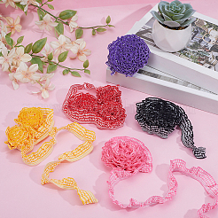 10Yards 5 Colors Polyecotton Elastic Ribbon&nbsp;OCOR-GF0006-18