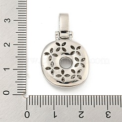 Brass Micro Pave Clear Cubic Zirconia Pendants&nbsp;KK-B099-01P-O
