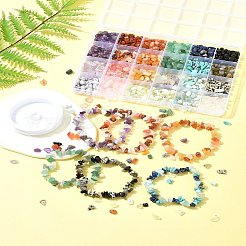 天然および合成宝石チップブレスレット作成キット  0.5mm&nbsp;DIY-FS0008-22