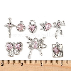 8Pcs 8 Styles Rack Plating Alloy Glass Pendants&nbsp;FIND-FP0002-94