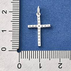 925 Sterling Silver Micro Pave Clear Cubic Zirconia Pendants&nbsp;STER-F059-04S