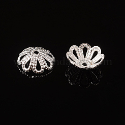 Silver Color Flower Brass Bead Spacer Caps&nbsp;X-EC131-S