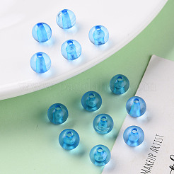 透明なアクリルビーズ  ラウンド  ディープスカイブルー  8x7mm  穴：2mm&nbsp;X-MACR-S370-A8mm-759