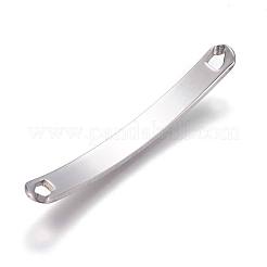 変色防止304ステンレススチールバーリンクコネクター  長方形  ステンレス鋼色  45x5x1mm  穴：3x3mm&nbsp;STAS-L222-36B