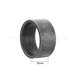 男性用304ステンレススチール製指輪  アンティークシルバー  12mm  内径：22.3mm&nbsp;WGDF4AB-41