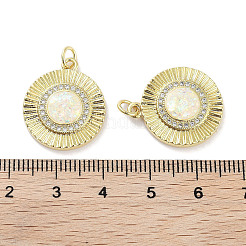 Brass Micro Pave Clear Cubic Zirconia Pendants&nbsp;KK-L213-041G-01
