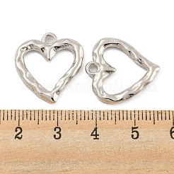 合金ペンダント  ハートチャーム  プラチナ  20x18.5x2mm  穴：1.8mm&nbsp;FIND-A039-22P