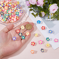 80Pcs Handmade Polymer Clay 3D Flower Plumeria Beads&nbsp;CLAY-DC0001-18A