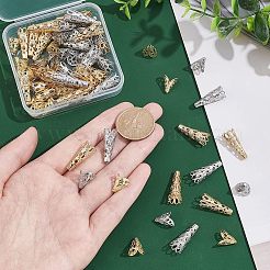 40Pcs 4 Style Stainless Steel Bead Caps&nbsp;STAS-UN0039-79