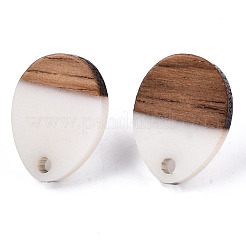 Resin & Walnut Wood Stud Earring Findings&nbsp;MAK-N032-006A-H01
