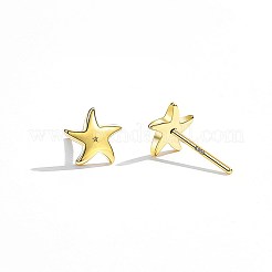 スターリングシルバースタンドピアス  ヒトデ  ゴールドカラー&nbsp;EJEW-BB67166-G