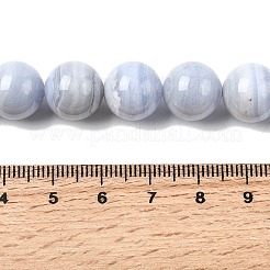 天然石ブルーレースアゲートビーズ連売り  ラウンド  12~12.5mm  穴：0.8mm  約32~34個/連  15.35~15.63''（39~39.7センチメートル）&nbsp;G-G344-A06-12mm