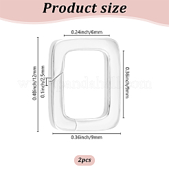2Pcs 925 Sterling Silver Spring Gate Rings&nbsp;STER-DR0001-13