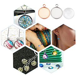 DIY Flat Round Pendant Making Kits&nbsp;DIY-DC0001-05