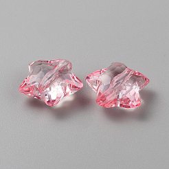 透明なアクリルビーズ  スター  ピンク  26.5x28.5x13.5mm  穴：3mm&nbsp;OACR-WH0052-01A-01