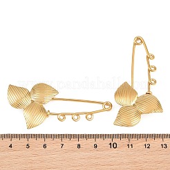 トリリウム304ステンレススチール製安全ピンブローチ金具  トリプルループのキルトピン  イオンプレーティング（ip）  長持ちメッキ  ゴールドカラー  63x30x8mm  穴：2mm&nbsp;SA-CBA098D-14C-G03