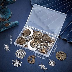 72Pcs 18 Style Tibetan Style Alloy Pendants&nbsp;TIBEP-SC0002-23