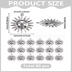 80Pcs 304 Stainless Steel Pendants&nbsp;STAS-LP0003-79