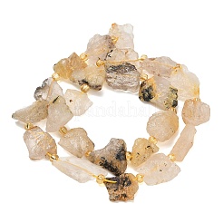Raw Rough Natural Gold Rutilated Quartz Beads Strands&nbsp;G-A322-B08-01