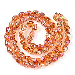 電気メッキガラスビーズセット  スカル  チョコレート  10x8x7.5mm  穴：1mm  約65個/連  25.59''（65センチメートル）&nbsp;EGLA-T021-09F