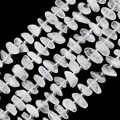 天然レインボー ムーンストーン ビーズ 連売り  ナゲット  グレードA  8.5~19x3.5~10x3.5~8mm  穴：0.8mm  約43~60個/連  15.75''（40センチメートル）&nbsp;GG-CBA3A44-A01-01