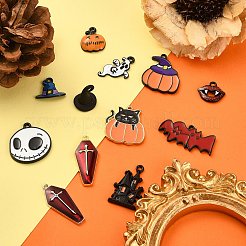 24Pcs 12 Style Halloween Theme Alloy Enamel Pendants&nbsp;ENAM-SZ0002-73