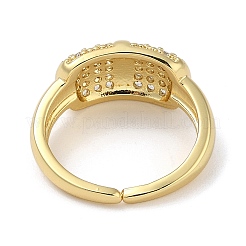 Rack Plating Brass Micro Pave Cubic Zirconia Cuff Finger Rings for Women&nbsp;RJEW-C114-15D-G