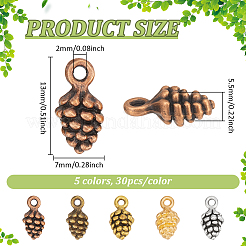 150Pcs 5 Colors Tibetan Style Alloy Pendants&nbsp;FIND-PH0024-74