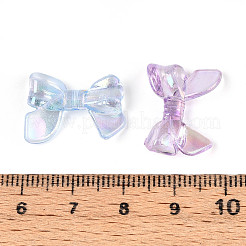 UVメッキ透明アクリルビーズ  虹色の  蝶結び  ミックスカラー  15x20x5mm  穴：1.5~1.6mm  約1020個/500g&nbsp;OACR-N143-02