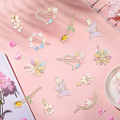 4 Bags 2 Styles Alloy & Resin Clip Hair Barrettes&nbsp;PHAR-SC0001-005