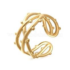 女性用304ステンレススチール多層オープンカフリング  18KGP本金メッキ  10.5mm  調整可能&nbsp;LS-STAS-Z108-03G-03