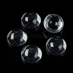 透明な半円形のガラスカボション  透明  8~9x4.5~5.5mm&nbsp;GGLA-R027-8mm