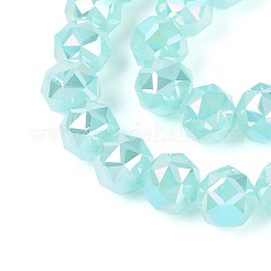 AB Color Plated Imitation Jade Glass Round Beads Strands&nbsp;EGLA-T029-8mm-12J-03