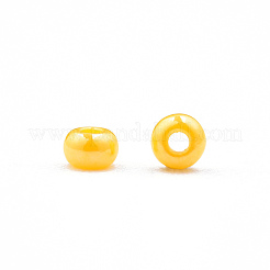 12/0 チェコ不透明ガラスシードビーズ  光沢のある  ラウンド  ゴールド  2x1mm  穴：0.7mm  約500 G /袋&nbsp;SEED-N004-003C-28