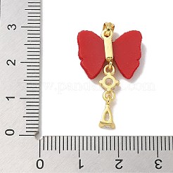 本物の18K金メッキラックメッキ真鍮ペンダント  樹脂と  長持ちメッキ  鉛フリー＆カドミウムフリー  蝶結び  ミックスカラー  ミックスカラー  26x16.5x5mm  穴：4x2.5mm&nbsp;KK-Q009-06G-01