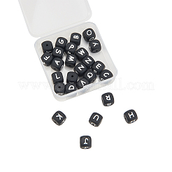 食品グレードの環境に優しいシリコーンビーズ  キューブ  ブラック  12x12x12mm  穴：2mm  26個/箱&nbsp;SIL-CJ0001-02