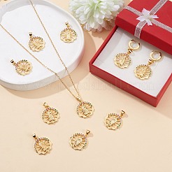 10Pcs Rack Plating Brass Micro Pave Cubic Zirconia Pendants&nbsp;KK-SZ0001-78