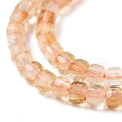 加熱された天然シトリンビーズ連売り  多面カット  キューブ  2.5x2.5x2.5mm  穴：0.5mm  約186~188個/連  15.16~15.35インチ（38.5~39cm）&nbsp;G-C009-B23