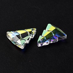 ガラスラインストーンチャーム  クリスマスツリー  クリスタルAB  15x13.5x5mm  穴：1.2mm&nbsp;RGLA-O002-A01-001AB