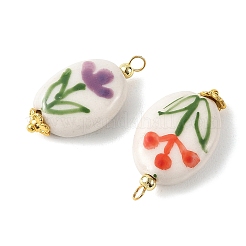 Hand Painted Porcelain Floral Pendants&nbsp;PALLOY-JF05909