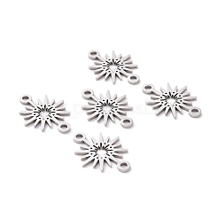 変色しにくい201ステンレススチールリンク/コネクター  レーザー切断  スター  ステンレス鋼色  15x20.5x1mm  穴：1.8mm&nbsp;STAS-T056-LA334-1
