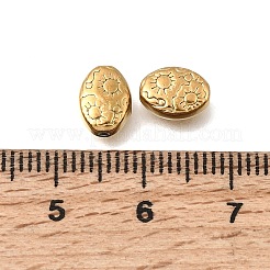 304ステンレススチールビーズ  イオンプレーティング（ip）  花とオーバル  18KGP本金メッキ  8x6x3mm  穴：0.9mm&nbsp;STAS-L315-028G