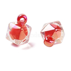 UVメッキ不透明アクリルパーツ  クリスマステーマ  虹色のツートン  トップ掘削  ポリゴン  ミックスカラー  21x16x16mm  穴：3mm&nbsp;OACR-S142-03