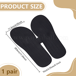 波型ゴム製滑り止め靴インソール  ブラック  288x233x2.5mm&nbsp;DIY-WH0899-980