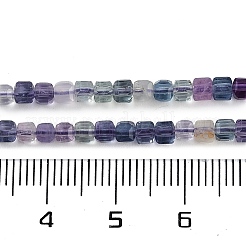 天然な色鮮やかな蛍石ビーズ連売り  ファセットテーブルカットキューブ  3x3x3mm  穴：0.6mm  約134個/連  15.35''（39センチメートル）&nbsp;G-P553-E01-02
