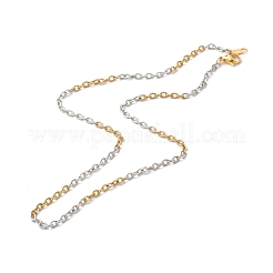 Two Tone 304 Stainless Steel Cable Chains Necklaces&nbsp;NJEW-JN03610