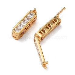 925 Sterling Silver Cubic Zirconia Twister Clasps&nbsp;STER-WH0007-28B-G