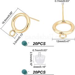 20Pcs 304 Stainless Steel Stud Earring Findings&nbsp;STAS-UN0038-68